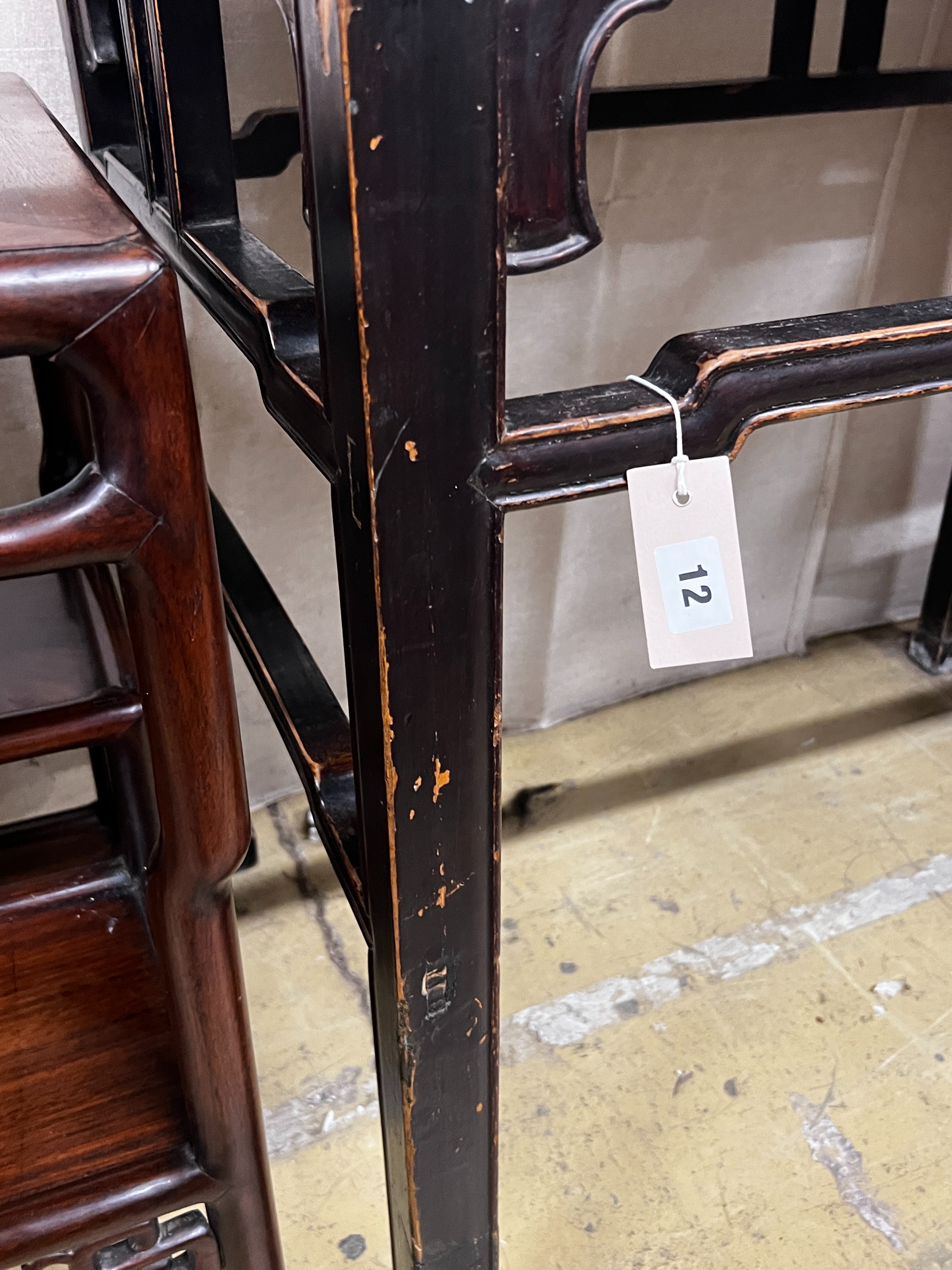 A Chinese rectangular lacquer side or altar table, length 94cm, width 62cm, height 86cm